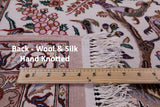 Ivory Isfahan Authentic Persian Hand Knotted Wool & Silk Area Rug - 5' 3" X 7' 10" - Golden Nile