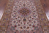 Isfahan Authentic Persian Hand Knotted Wool & Silk Area Rug - 5' 1" X 7' 8" - Golden Nile