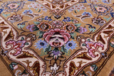 Isfahan Authentic Persian Hand Knotted Wool & Silk Area Rug - 5' 1" X 7' 8" - Golden Nile