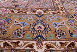 Isfahan Authentic Persian Hand Knotted Wool & Silk Area Rug - 5' 1" X 7' 8" - Golden Nile