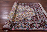 Isfahan Authentic Persian Hand Knotted Wool & Silk Area Rug - 4' 11" X 7' 11" - Golden Nile