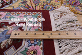 Isfahan Authentic Persian Hand Knotted Wool & Silk Area Rug - 4' 11" X 7' 11" - Golden Nile