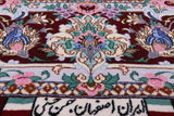 Isfahan Authentic Persian Hand Knotted Wool & Silk Area Rug - 4' 11" X 7' 11" - Golden Nile