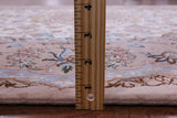 Ivory Isfahan Authentic Persian Hand Knotted Wool & Silk Area Rug - 5' 2" X 7' 7" - Golden Nile