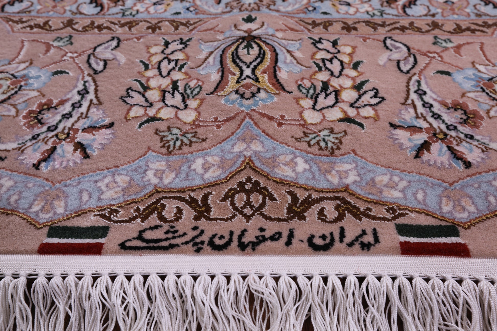 Ivory Isfahan Authentic Persian Hand Knotted Wool & Silk Area Rug - 5' 2" X 7' 7" - Golden Nile