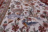 Ivory Isfahan Authentic Persian Hand Knotted Wool & Silk Area Rug - 5' 2" X 7' 10" - Golden Nile