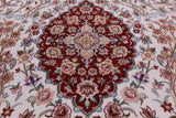 Ivory Isfahan Authentic Persian Hand Knotted Wool & Silk Area Rug - 5' 2" X 7' 10" - Golden Nile