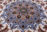 Ivory Isfahan Authentic Persian Hand Knotted Wool & Silk Area Rug - 5' 3" X 7' 10" - Golden Nile