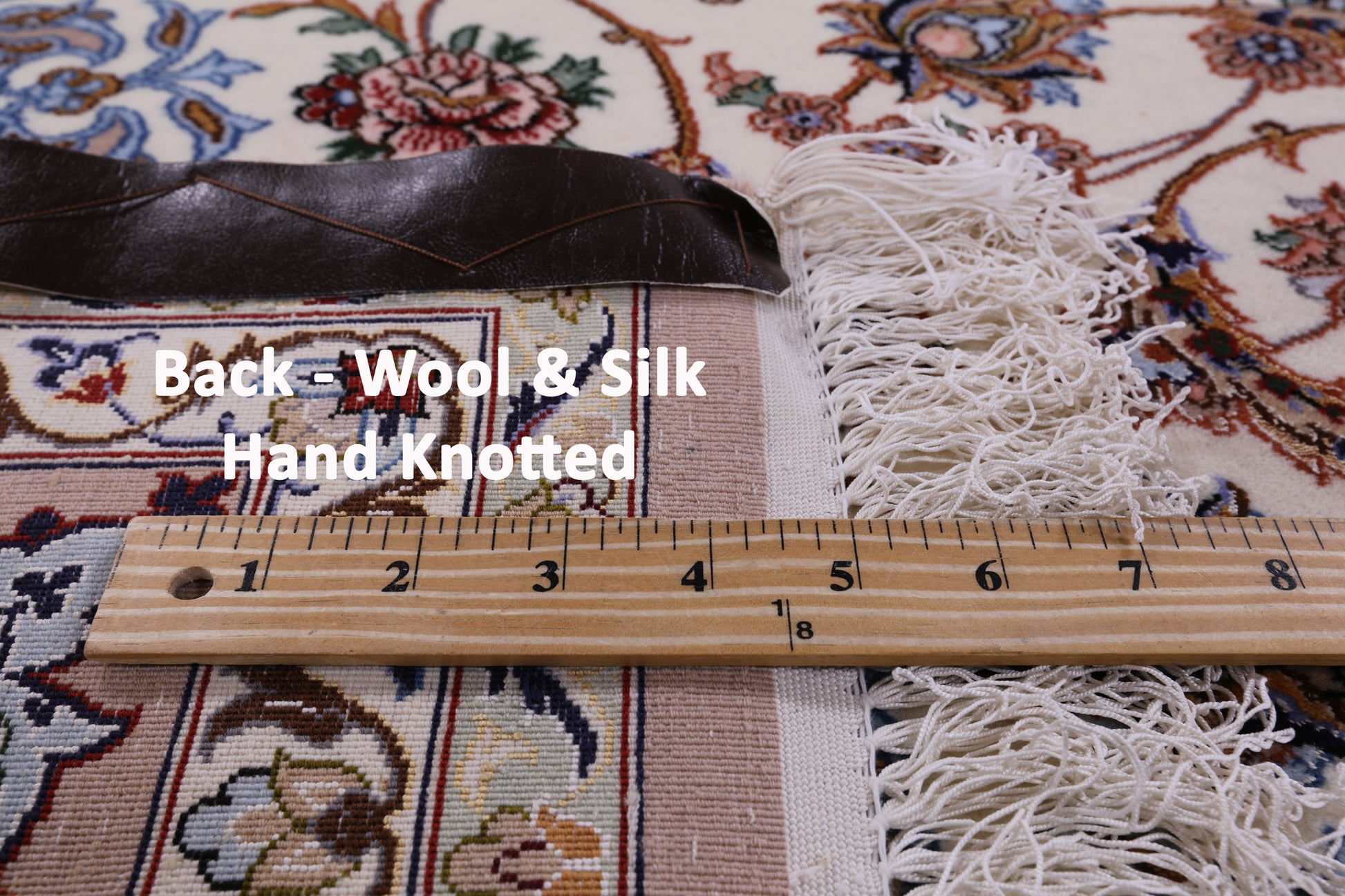 Ivory Isfahan Authentic Persian Hand Knotted Wool & Silk Area Rug - 5' 3" X 7' 10" - Golden Nile