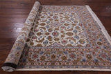 Ivory Isfahan Authentic Persian Hand Knotted Wool & Silk Area Rug - 5' 1" X 7' 11" - Golden Nile