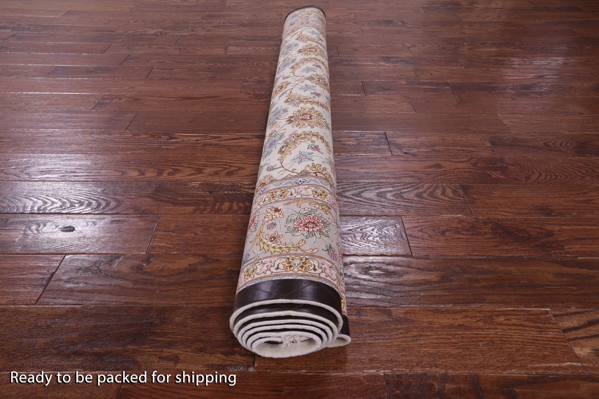 Ivory Isfahan Authentic Persian Hand Knotted Wool & Silk Area Rug - 5' 1" X 7' 11" - Golden Nile