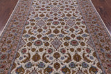 Ivory Isfahan Authentic Persian Hand Knotted Wool & Silk Area Rug - 5' 1" X 7' 11" - Golden Nile