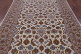 Ivory Isfahan Authentic Persian Hand Knotted Wool & Silk Area Rug - 5' 1" X 7' 11" - Golden Nile