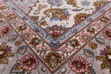 Ivory Isfahan Authentic Persian Hand Knotted Wool & Silk Area Rug - 5' 1" X 7' 11" - Golden Nile