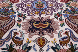 Ivory Isfahan Authentic Persian Hand Knotted Wool & Silk Area Rug - 6' 8" X 10' 2" - Golden Nile