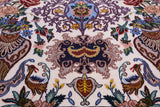 Ivory Isfahan Authentic Persian Hand Knotted Wool & Silk Area Rug - 6' 8" X 10' 2" - Golden Nile