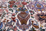 Ivory Isfahan Authentic Persian Hand Knotted Wool & Silk Area Rug - 6' 8" X 10' 2" - Golden Nile