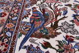Ivory Isfahan Authentic Persian Hand Knotted Wool & Silk Area Rug - 6' 8" X 10' 2" - Golden Nile