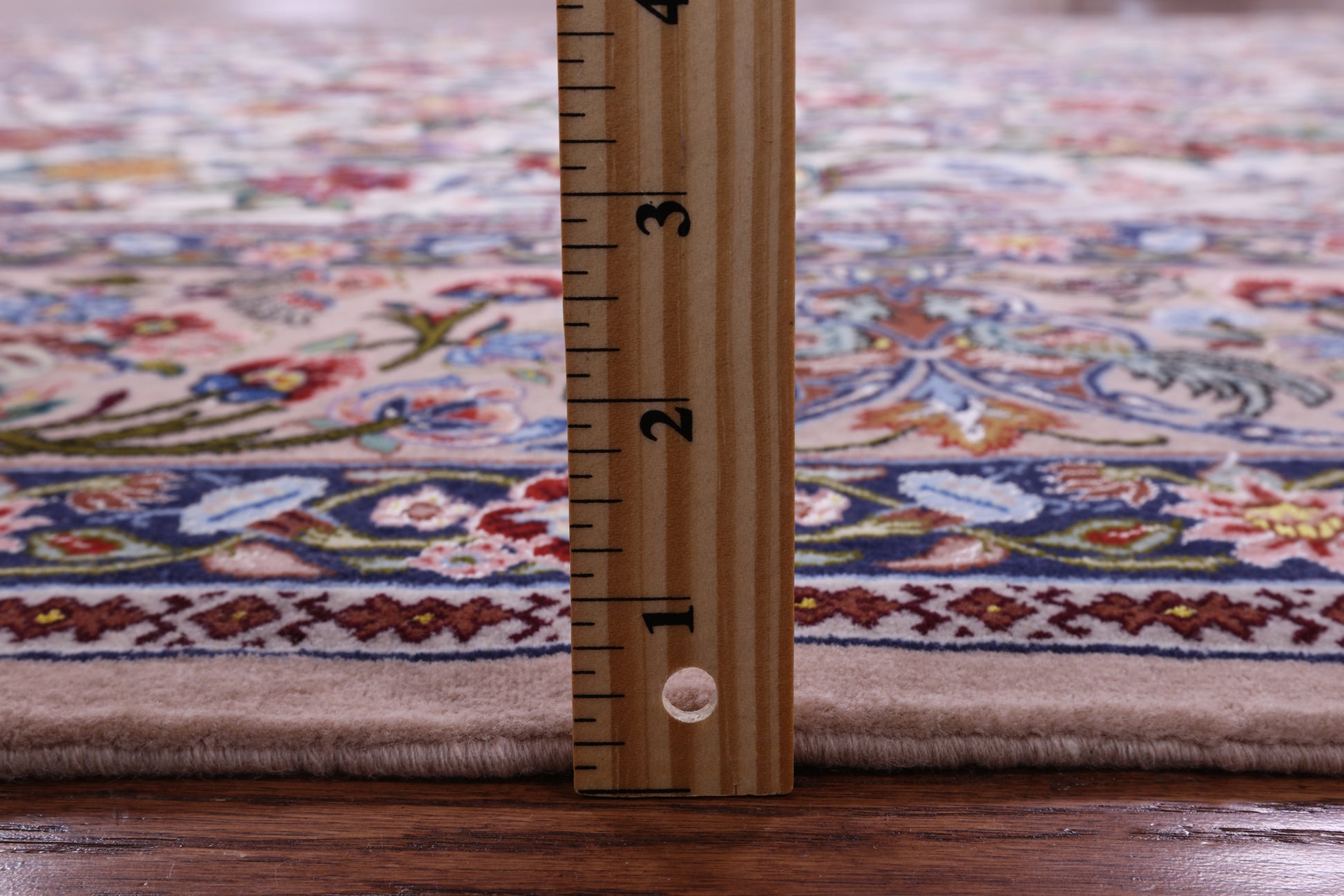 Ivory Isfahan Authentic Persian Hand Knotted Wool & Silk Area Rug - 6' 8" X 10' 2" - Golden Nile