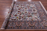 Ivory Isfahan Authentic Persian Hand Knotted Wool & Silk Area Rug - 6' 8" X 10' 2" - Golden Nile
