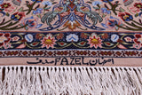 Ivory Isfahan Authentic Persian Hand Knotted Wool & Silk Area Rug - 6' 8" X 10' 2" - Golden Nile