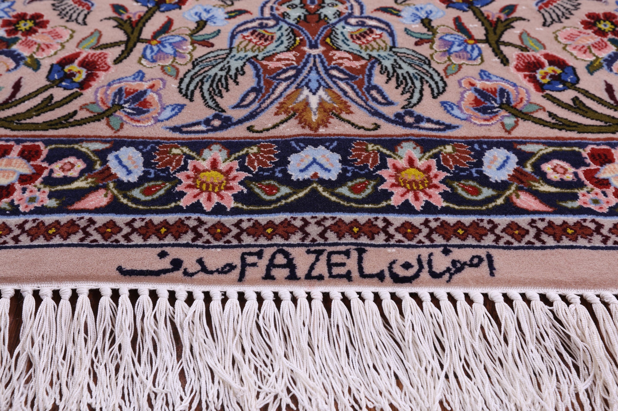 Ivory Isfahan Authentic Persian Hand Knotted Wool & Silk Area Rug - 6' 8" X 10' 2" - Golden Nile