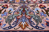 Ivory Isfahan Authentic Persian Hand Knotted Wool & Silk Area Rug - 6' 8" X 10' 2" - Golden Nile