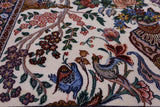 Ivory Isfahan Authentic Persian Hand Knotted Wool & Silk Area Rug - 6' 8" X 10' 2" - Golden Nile