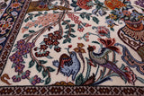Ivory Isfahan Authentic Persian Hand Knotted Wool & Silk Area Rug - 6' 8" X 10' 2" - Golden Nile