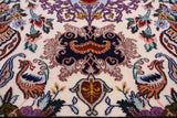 Ivory Isfahan Authentic Persian Hand Knotted Wool & Silk Area Rug - 6' 8" X 10' 2" - Golden Nile