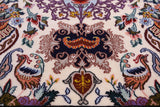 Ivory Isfahan Authentic Persian Hand Knotted Wool & Silk Area Rug - 6' 8" X 10' 2" - Golden Nile