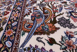 Ivory Isfahan Authentic Persian Hand Knotted Wool & Silk Area Rug - 6' 8" X 10' 2" - Golden Nile