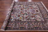 Ivory Isfahan Authentic Persian Hand Knotted Wool & Silk Area Rug - 6' 8" X 10' 2" - Golden Nile