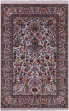 Ivory Isfahan Authentic Persian Hand Knotted Wool & Silk Area Rug - 6' 8" X 10' 2" - Golden Nile