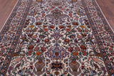 Ivory Isfahan Authentic Persian Hand Knotted Wool & Silk Area Rug - 6' 8" X 10' 2" - Golden Nile