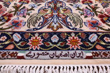 Ivory Isfahan Authentic Persian Hand Knotted Wool & Silk Area Rug - 6' 8" X 10' 2" - Golden Nile