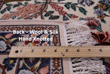 Ivory Isfahan Authentic Persian Hand Knotted Wool & Silk Area Rug - 6' 8" X 10' 2" - Golden Nile