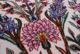 Ivory Wool & Silk Authentic Signed Isfahan Pictorial Persian Rug 4' 3" X 6' 7" - Golden Nile