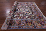 Ivory Wool & Silk Authentic Signed Isfahan Pictorial Persian Rug 4' 3" X 6' 7" - Golden Nile