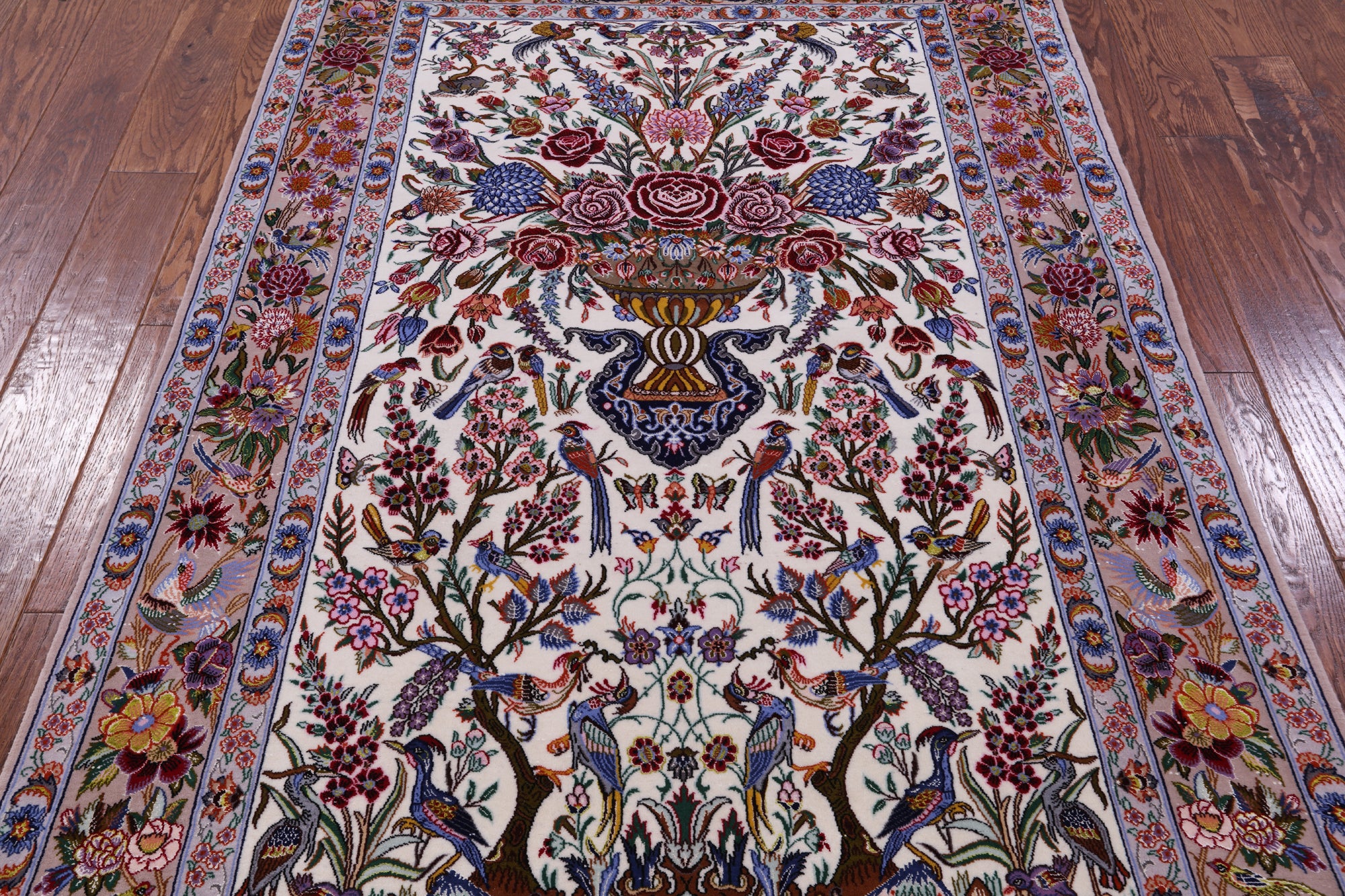Small Rug, Blue Rug, Persian Isfahan Tree of Life Rug