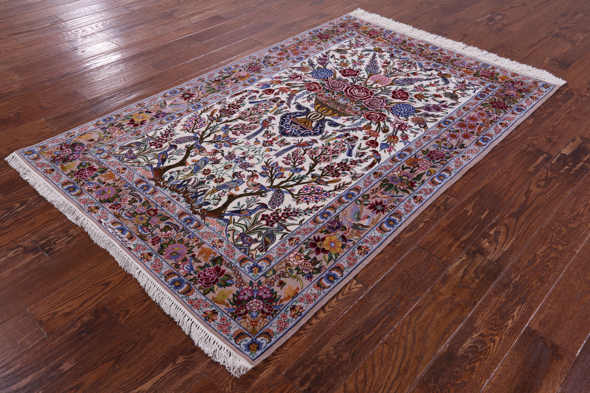 Luxury Persian Isfahan Silk Rug Gold Color Chicago Rug Store