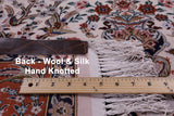 Ivory Signed Authentic Isfahan Wool & Silk Persian Rug 3' 7" X 5' 4" - Golden Nile