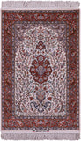 Ivory Signed Authentic Isfahan Wool & Silk Persian Rug 3' 7" X 5' 4" - Golden Nile