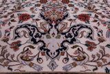 Ivory Signed Authentic Isfahan Wool & Silk Persian Rug 3' 7" X 5' 4" - Golden Nile