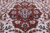 Ivory Signed Authentic Isfahan Wool & Silk Persian Rug 3' 7" X 5' 4" - Golden Nile