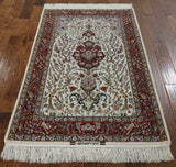 3' 7" X 5' 5" Authentic Persian Isfahan Signed Wool & Silk Handmade Rug - Golden Nile