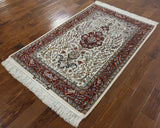 3' 7" X 5' 5" Authentic Persian Isfahan Signed Wool & Silk Handmade Rug - Golden Nile