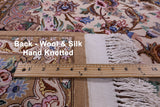 Ivory Isfahan Authentic Persian Hand Knotted Wool & Silk Area Rug - 4' 2" X 6' 3" - Golden Nile