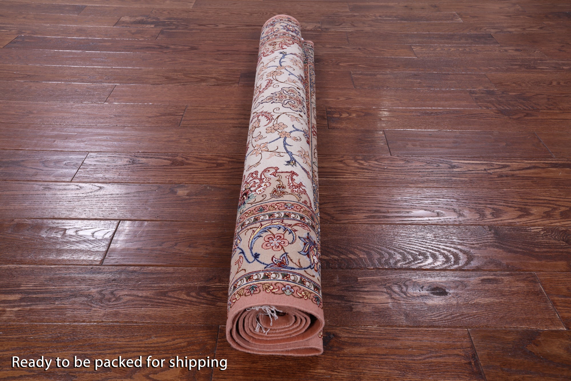 Ivory Isfahan Authentic Persian Hand Knotted Wool & Silk Area Rug - 4' 2" X 6' 3" - Golden Nile