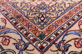 Ivory Isfahan Authentic Persian Hand Knotted Wool & Silk Area Rug - 4' 2" X 6' 3" - Golden Nile